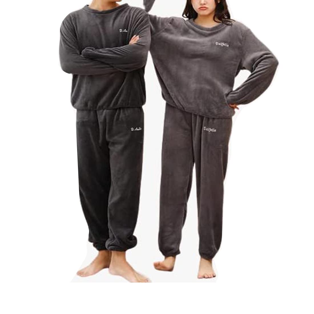 ukal Women and Men's Wool Blend & Fleece Fur, core Velvet Full Length Winter Nightwear Pajama and top Set Free Size (Pack of 2)-picture-20