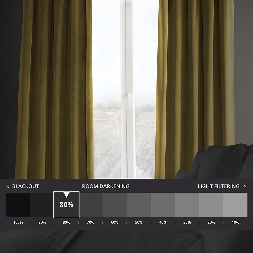 HPD Half Price Drapes Heritage Plush Velvet Curtains 84 Inches Long Room Darkening Curtains for Bedroom & Living Room 50W x 84L - Image 2