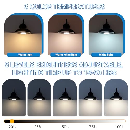 slywise Battery Operated Wall Lights Matte Black Wall Sconce with Remote,Gooseneck Farmhouse Light Fixture Non Hardwired,Battery Light Bulb Dimmable Timed,Soft Warm Glow(with Rechargeable Battery) by slywise - Image 4