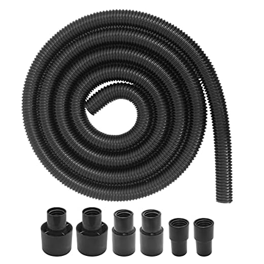 Peachtree Woodworking Supply 10 Foot Universal Power Tool Hose Kit with Fittings and Reducers for Multiple Tools and Shop Vacuums