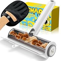 CNAOA Pet Hair Removal Set, Roller Pet Hair Remover, Pet Hair Removal Glove for Dogs & Cats, Pet Fur Remover for Clothing, Couch, Carpet, Car Seat, Couch Pet Hair Remover – White