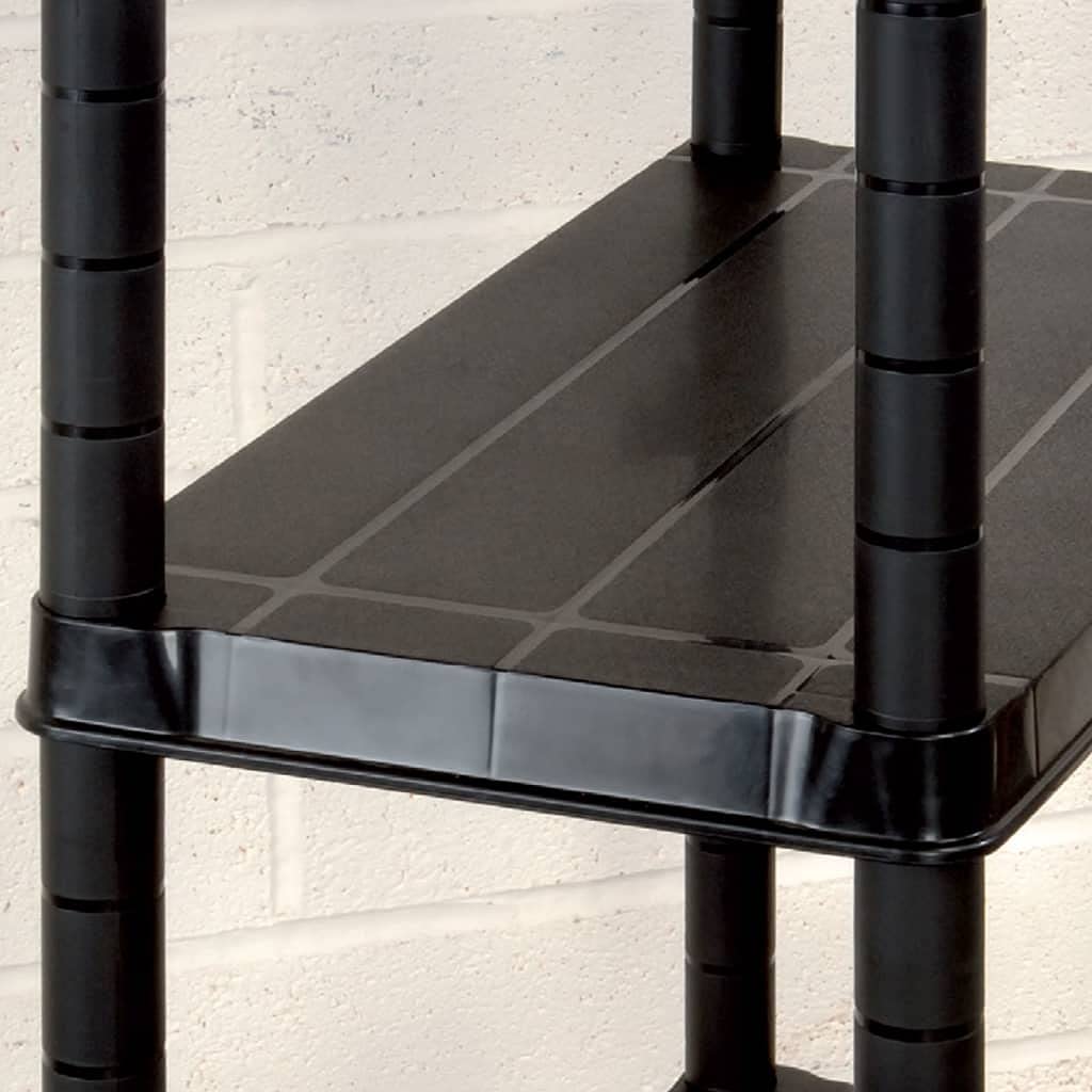 Générique Étagère de Rangement à 4 Niveaux Noir 183x30,5x130 cm Plastique,Entreprise & Industrie,Stockage Industriel,Étagères industrielles,Noir,9 KG,3059855