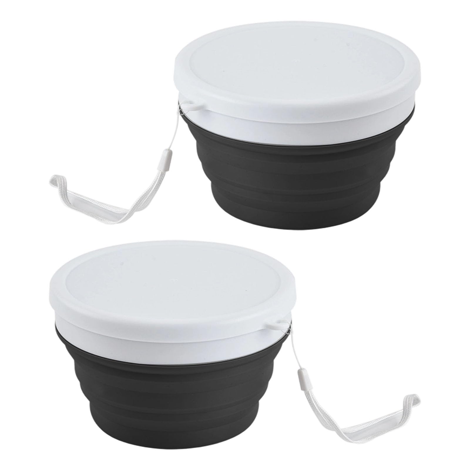 Tsophreniq 2Pcs 950ML Silicone Meal Preps Container Space Saving Silicone Folding Bowl for Camping Dishwasher Safe Food Container