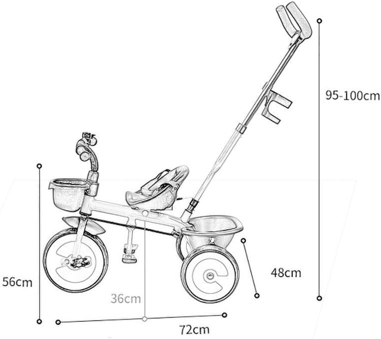 Tricycle Trike, Folding Pedal Multifunctional Kids 3-in-1 Tricycle, Baby Outdoor Tricycle, 3 Colors, 56x72x48cm (Color: Yellow)