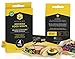 Beeswax Food Wraps 4 Pack, by Keeper Bee ~ All Natural, Organic & Sustainable Food Storage ~ Eco Friendly & Reusable Alternative to Plastic ~ (2 Small, 1 Medium, 1 Large) ~ Dye Free!