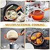 E-far Enameled Cast Iron Sauce Pan with Lid, 1 Quart Dutch Oven Saucepan, Mini Sauce Pot for Cooking, Boiling, Healthy & Non Toxic, Induction & Oven Safe, Orange #5