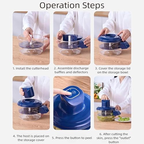 Image of Sajani Multipurpose Automatic Fruit & Vegetable Peeler, Rechargeable Electric Peeler with 5 Blades, Smart Garlic & Grape Peeling Tool for Home, Shop & Restaurant (Pack of 1) (Vegetable Peeler)