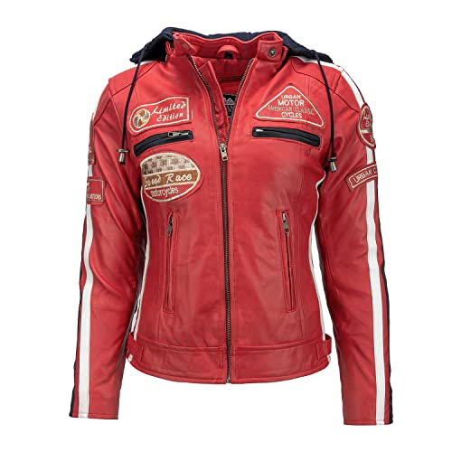 URBAN 5884 Motorradjacke Damen Mit Protektoren, Damenjacke aus Lammleder,...