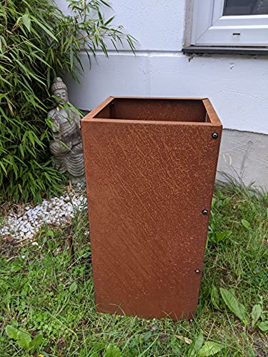 Zen Man Vaso per piante da giardino, in acciaio inox, 1 mm (032115-3: 40 x 40 x 80 cm)