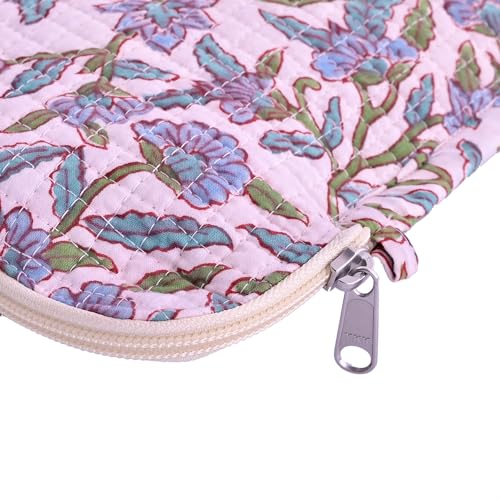 Housse ordinateur 15 pouces en coton contre les rayures étui matelassé violet et vert - 3