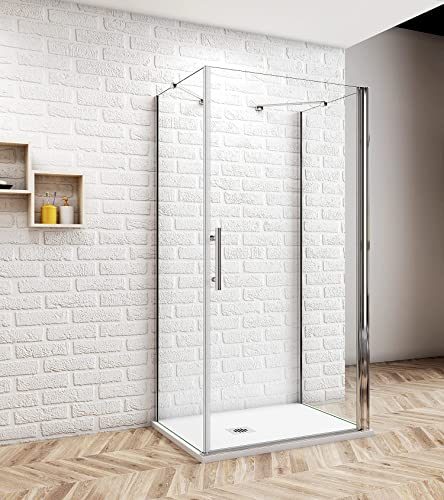 Aica Sanitär Duschkabine 80x80x80cm U-FORM Duschabtrennung U-Kabine Dusche...