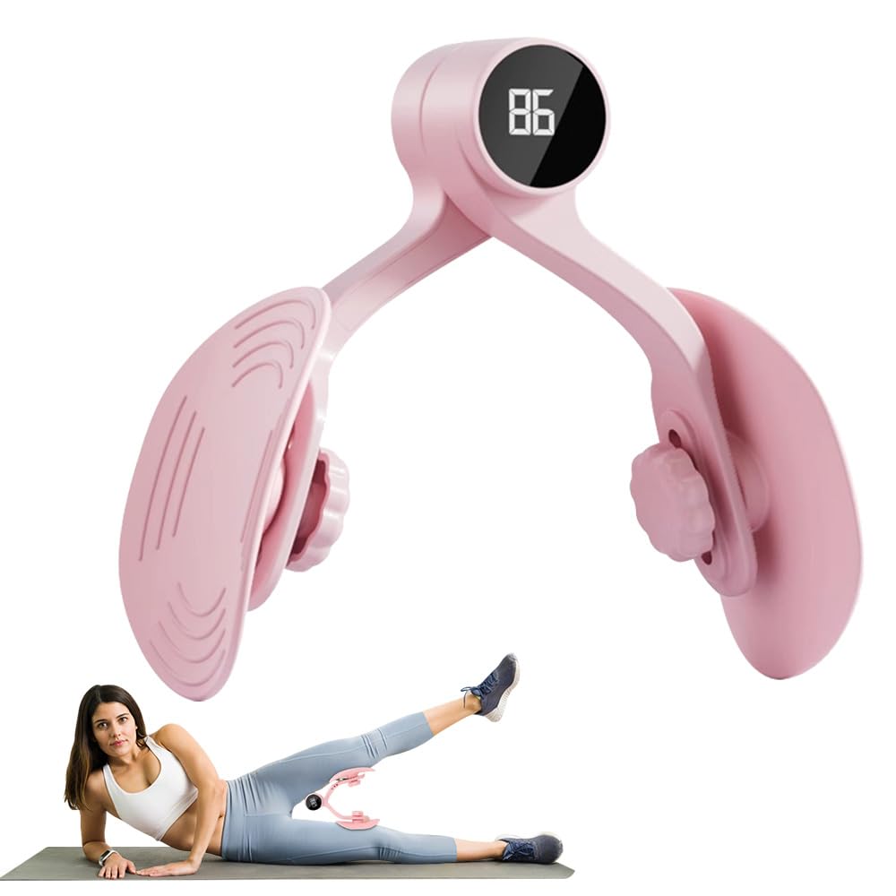 Thigh Master, Pelvic Floor Strengthener for Women, Thigh Exerciser with Counter, Pelvic Floor Exercise Devices, Kegel Pelvic Floor Trainer, Leg Inner Thigh Exercise Equipment Home Gym, Pink
