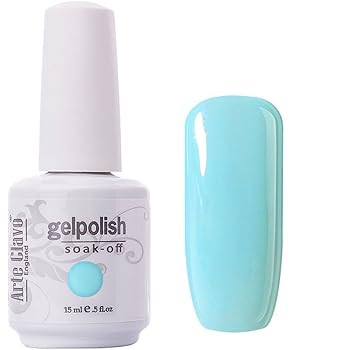Amazon Com Arte Clavo Aqua Blue Nail Gel Polish Harmless Resin Professional Lacquer Soak Off Nail Art Uv Lamp Led 15ml Health Personal Care