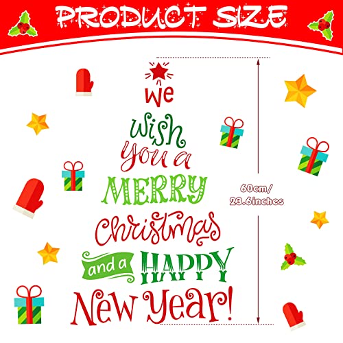 Image of Christmas Refrigerator Magnets Magnetic Christmas Tree Refrigerator Stickers Xmas Tree Fridge Magnets DIY Xmas Decorations for Metal Door Decor, 24 Inch