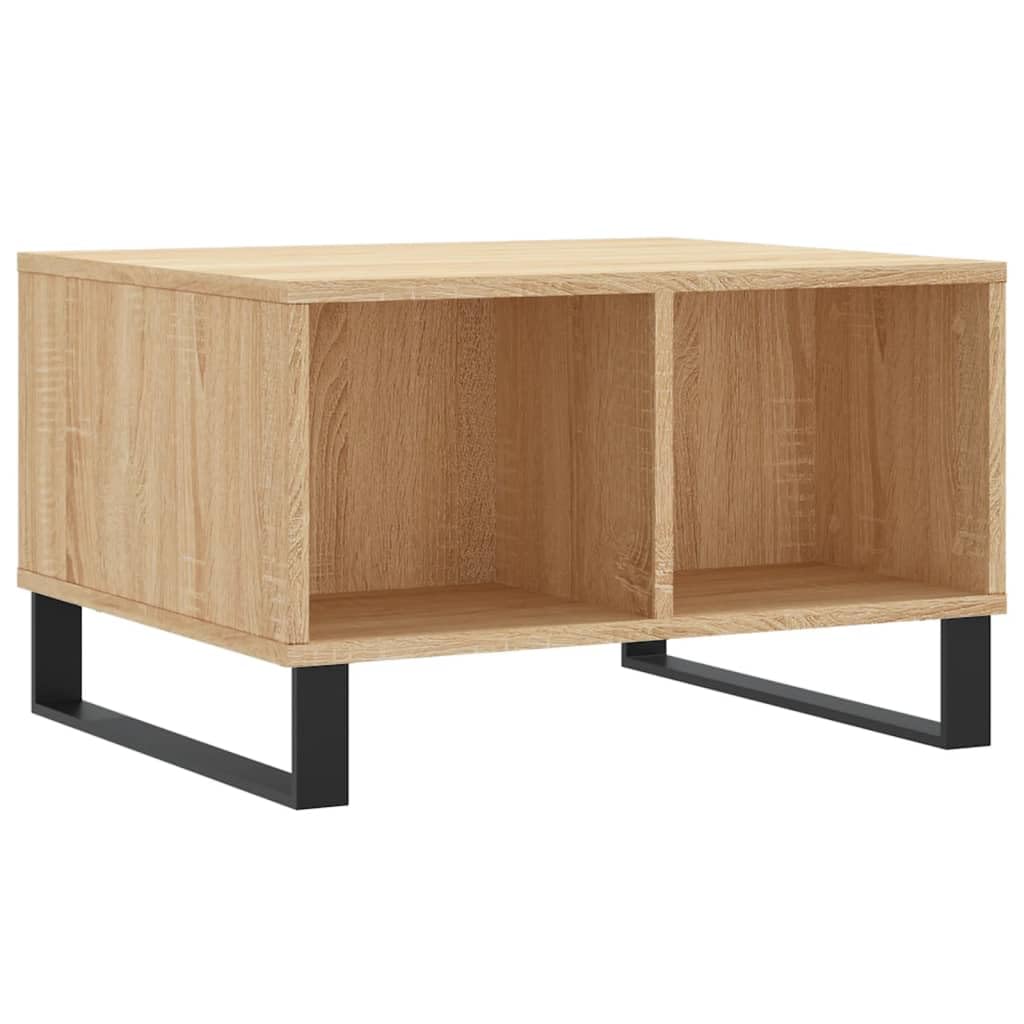 Homgoday Table basse en chêne sonoma de 60 x 50 x 36,5 cm, en bois d'ingénierie, table d'appoint pour salon, salle de réception d'invités, chambre à coucher et mobilier de bureau