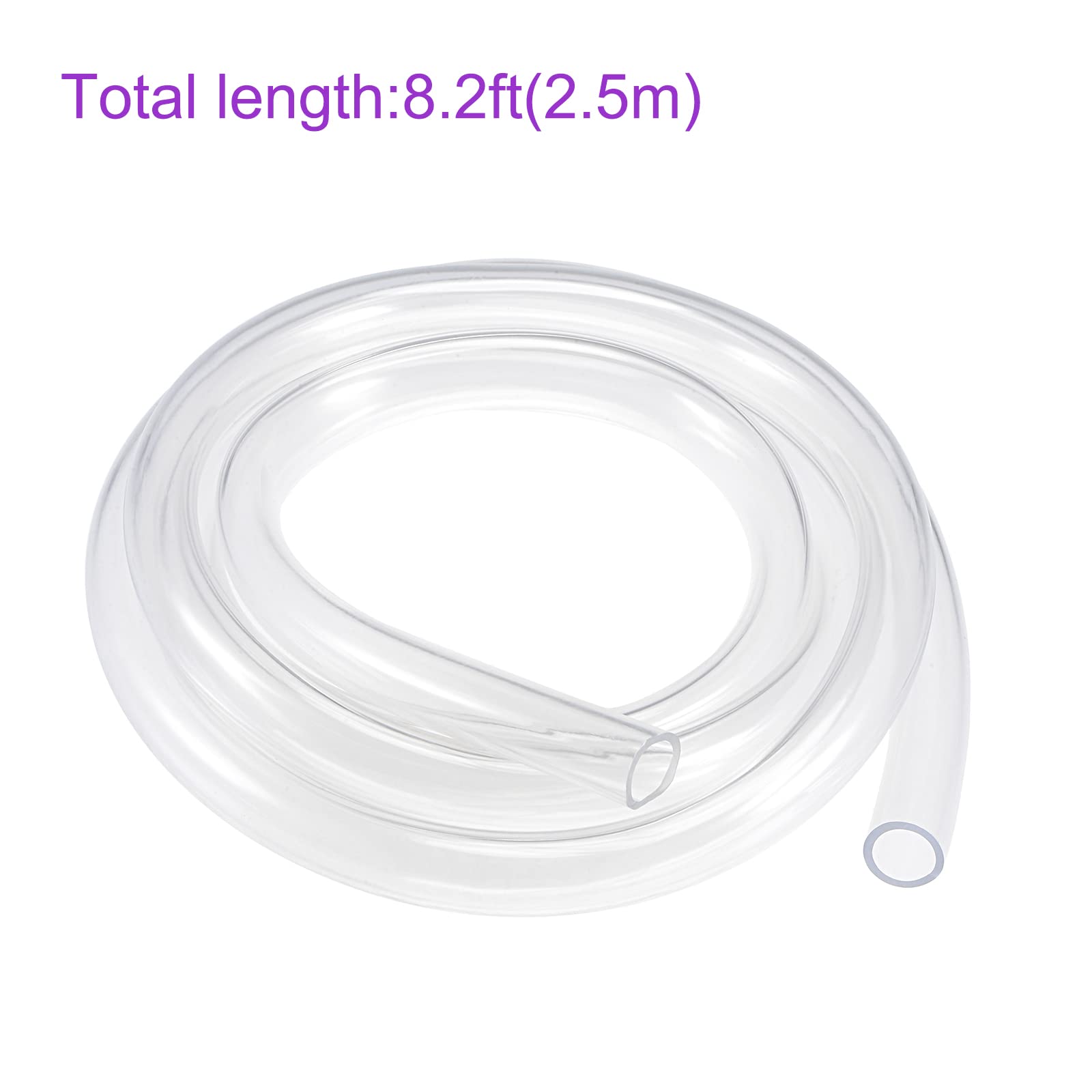 DMiotech 19mm Diametro interno 24mm Diametro esterno PVC Vinile Tubo Flessibile Trasparente Tubo, Vinile Tubo per Olio Trasporto Linea,2.5m Lunghezza
