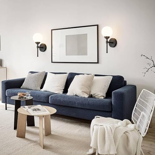Image of SINOMAN Modern Wall Light Design Fixture Decorative Sconce Glass Shade, Classic Lighting Fixture Perfect for Bedroom, Living Room, Hallway, Corridors,Entryways, Museum (Without Bulb)