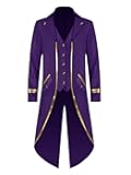 Mens Steampunk Victorian Jacket Gothic Tailcoat Costume Vintage Tuxedo Viking Renaissance Pirate Halloween Coats