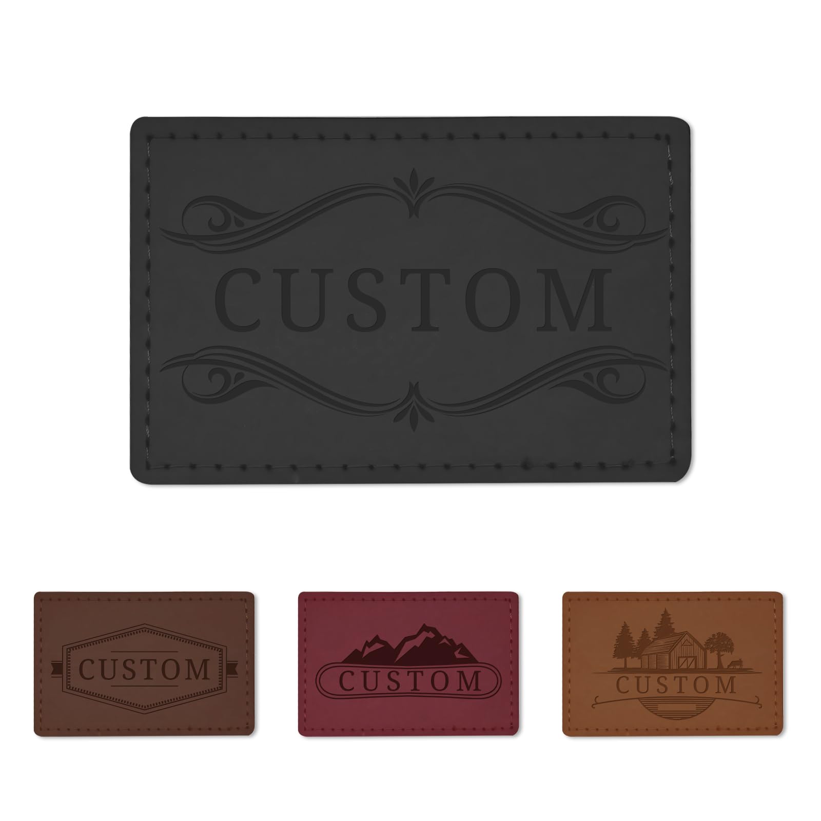 JCYIF Custom Leather Patches for Hats - Personalized Laser Engraved Leatherette Labels Iron-on, Hook & Loop - Unique Gift for Hats Bags Jackets