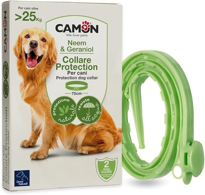 COLLARE ANTIPARASSITARIO PER CANI CAMON OLIO DI NEEM (SUPERIORE 25 KG)