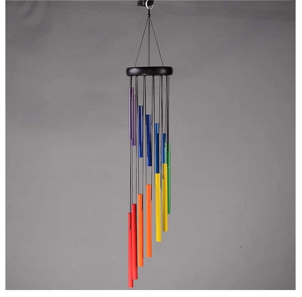 Carillon à Vent de Jardin Carillons Éoliens pour L'extérieur avec 14 Tubes Colorés en Alliage D'aluminium pour L'arrière-Cour du Porche De Patio Bells Carillon éolien Cloches