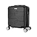 WORLD EXPLORER Cabin Suitcase ABS Hard Shell 360° Spinner Wheels & Com-bination Lock Lightweight 30L Underseat Cabin Luggage and Suitcase EasyJet Per-sonal Item Travel Bag (Black, 45x35x20 CM)