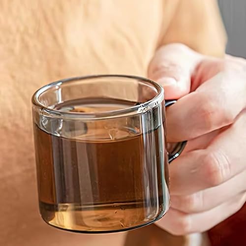 Miniatura 8 de Kung Fu - Juego de 6 tazas de té de vidrio pequeñas (4.06 onzas/4.1 fl oz) + juego de soporte en gris ahumado, decoración de utensilios de té chino