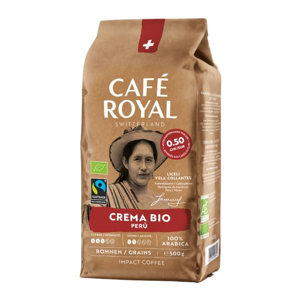 Café Royal Bio Crema Peru – 100% Arabica Kaffeebohnen, harmonisch-intensiv, mittlere Röstung...