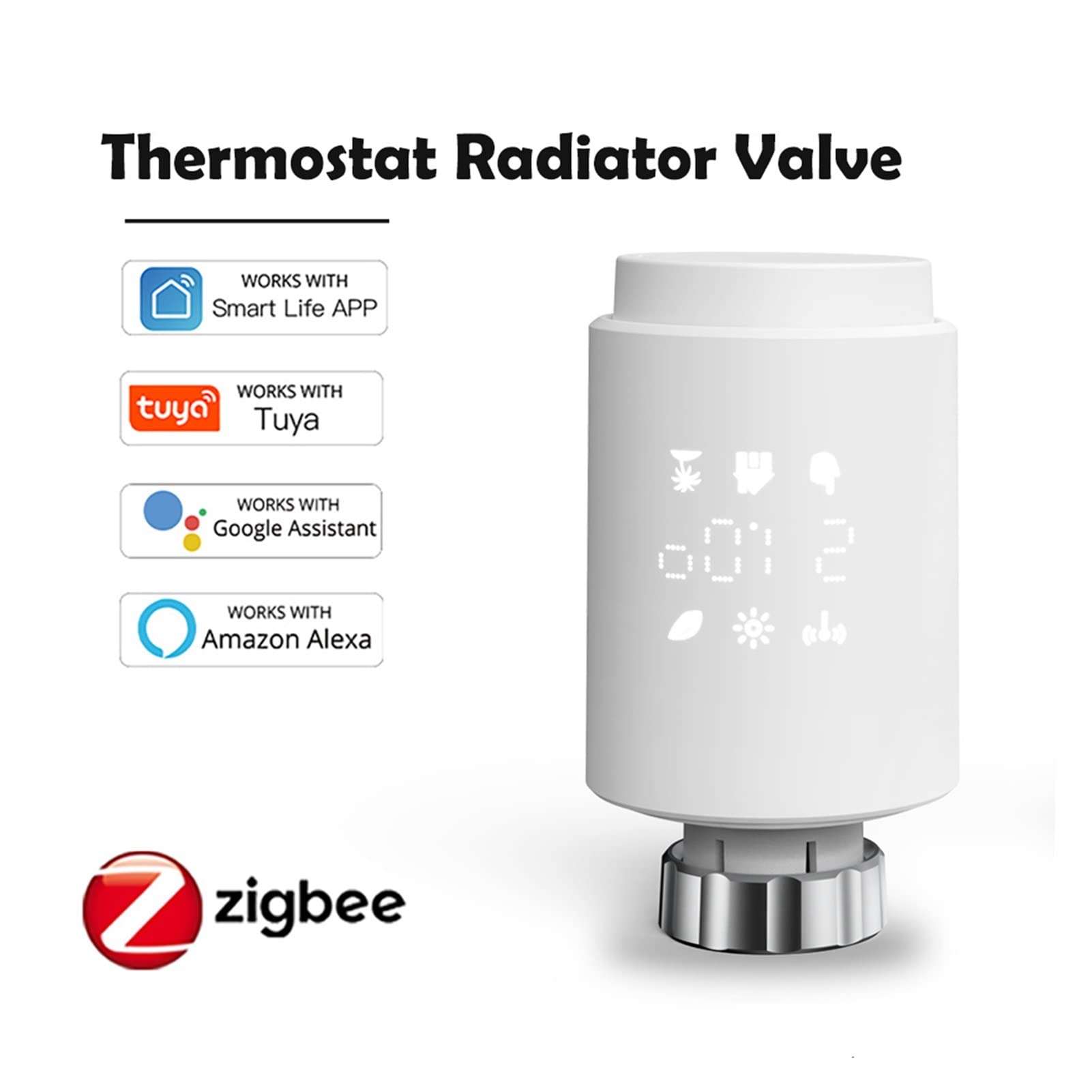 Cyfrowy higrometr termometr wewnętrzny 3.0 Smart. WiFi. Termostatyczny siłownik zaworu chłodnicy Trv. Programowalny regulator temperatury. Z wyświetlaczem LCD(4PCS-Radiator-Hub)