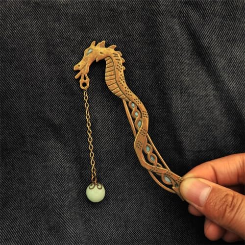 Cacukap CACUKAP-BOOKMARK_SEA HORSE-010 Vintage Luminous Metal Sea Horse Bookmark Gifts thumb #4