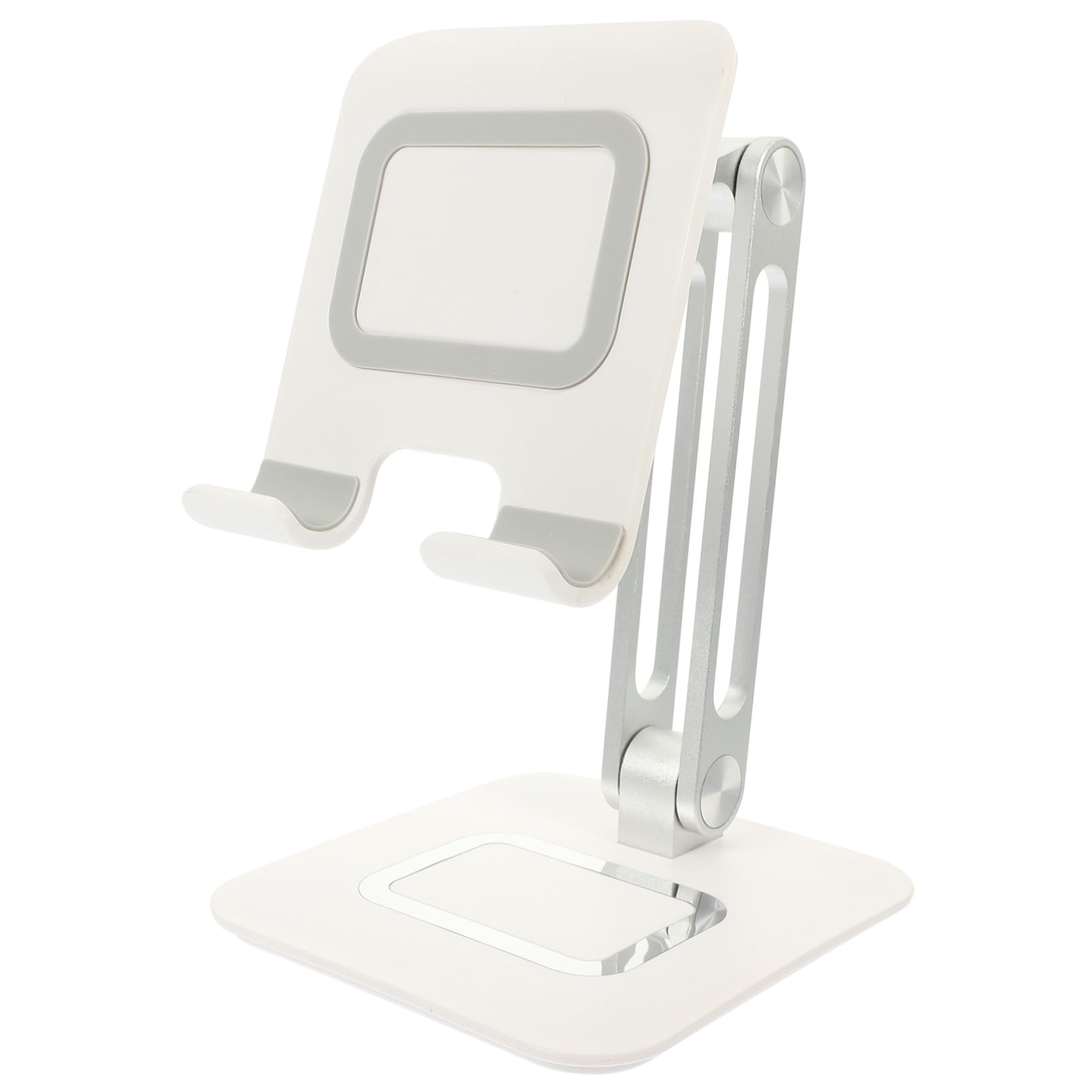 Supporto Telefono da Scrivania Pieghevole in Metallo Regolabile Stand per Tablet e Cellulare Antiscivolo con Base Stabile Portatile per Ufficio e Casa