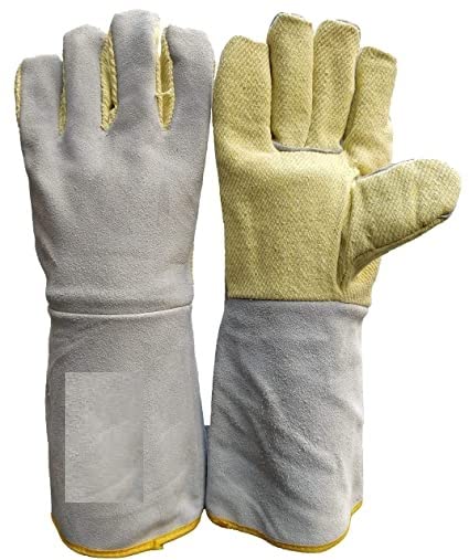 ETSHandPro ndustries Leather Split Kevlar Thread Gloves Heat Resistant Temperature Upto 750 Degree Fahrenheit/400 Degree Celsius For Welding/Furnace/Stove/Fireplace - 14 inches - Yellow (B0BPMK42XS) Amazon Price History, Amazon Price Tracker