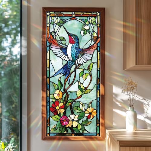 Vinilo decorativo para ventana con diseño de colibrí 17x39 pulgadas miniatura 1