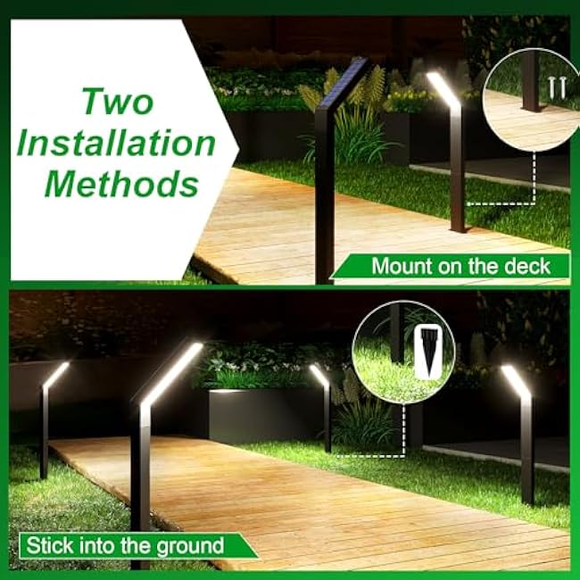 JSOT Solar Garden Lights - 6 Pack Solar Driveway Lights Outdoor for Landscape Pathway Backyard Decor Waterproof Walkway Light with Bright 3 Lighting Modes