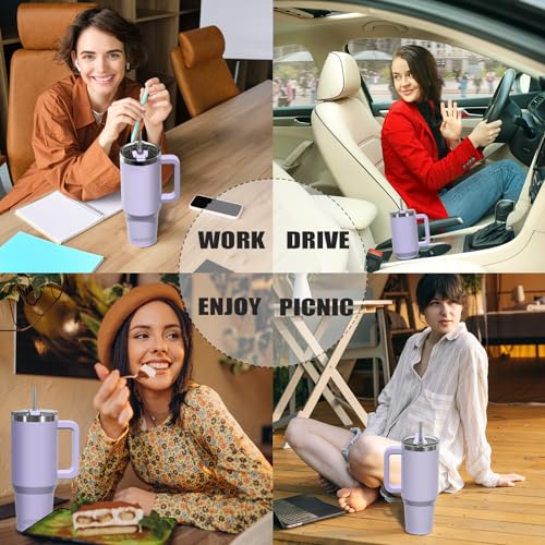 WATERSY 40oz Kaffeebecher to Go Thermobecher Doppelwandiger Edelstahl Vakuum Auslaufsicher Trinkbecher mit Griff und Strohhalm Thermal… – Ansicht 3