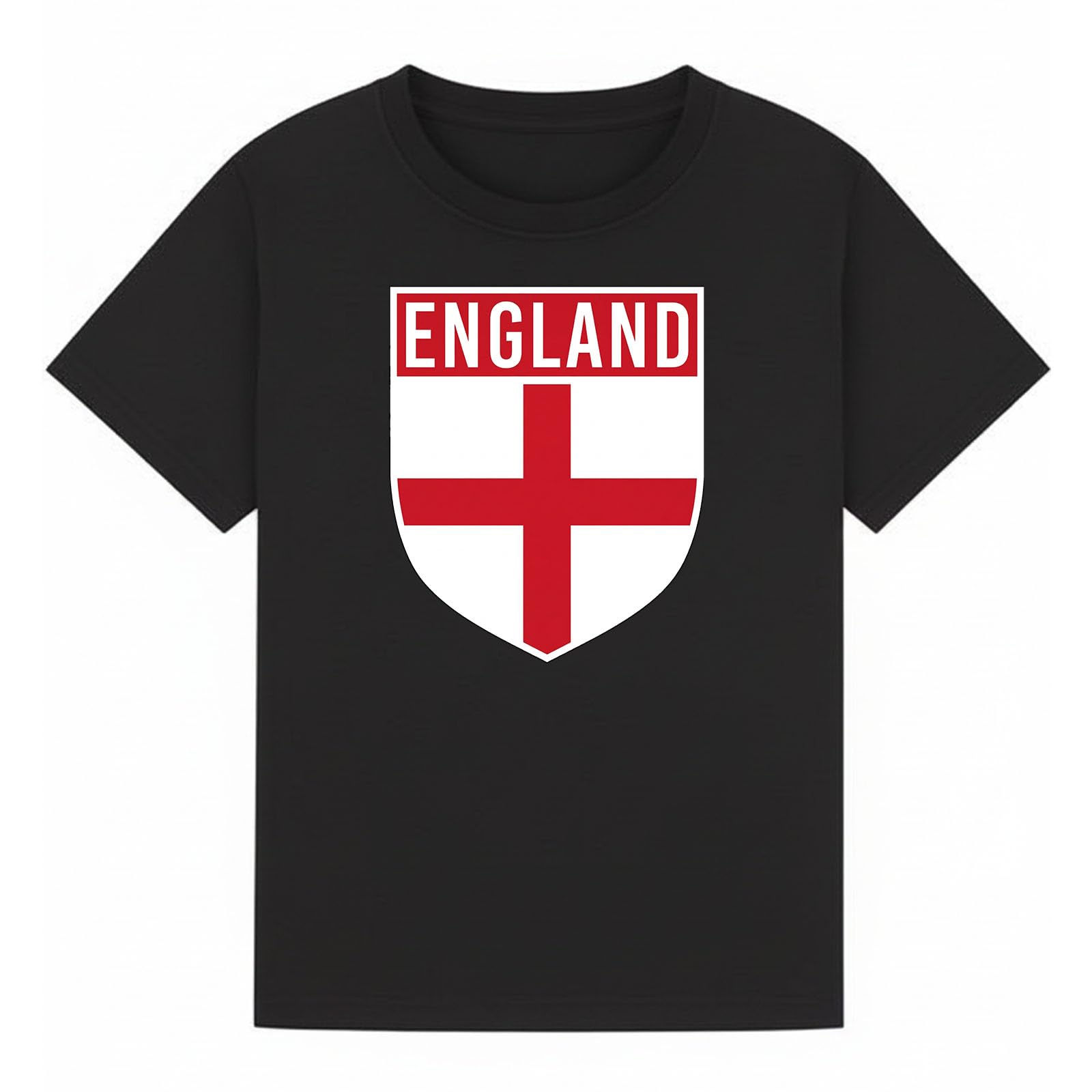 England Soccer Sports Football Boys Kids Graphic Number T-Shirt Novelty Retro Fan Tee USA Mexico Canada Host Nations Supporters Top Black 12-13Y