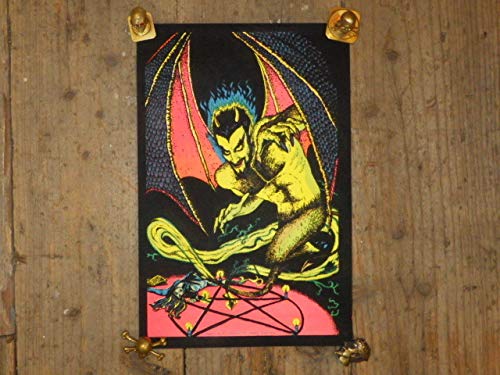 Amazon.co.jp: 70'Sデーモンブラックライトポスターアートデビル