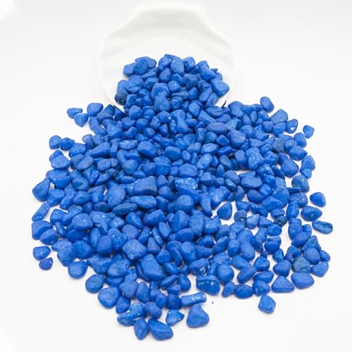 Image of Blue Pebbles for Crafts, 0.9 Pound Natural Polished Aquarium Gravel, Decorative Pebbles for Indoor Plants, Turtle Tank, Vase, Succulents Cactus, Garden Landscaping