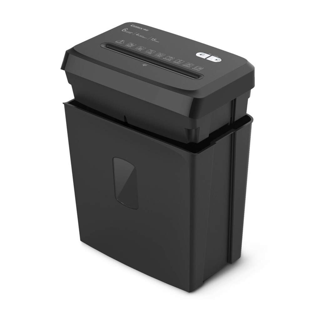 Niszczarka do dokumentów, elektryczna niszczarka dokumentów, papier i karty kredytowe, przenośna, 6 arkuszy/czas osobiste biuro gospodarstwa domowego, mała cicha