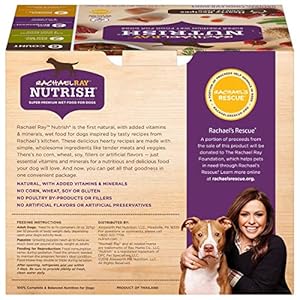 Rachael Ray Nutrish Premium Pure Moist Canine Meals with Added Nutritional vitamins & Minerals, Hearty Recipes Selection Pack, 8 Ounce Tub (Pack of 12)