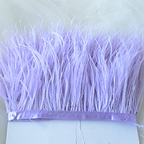 Bene Omnia - Plumas de avestruz con flecos, esponjosas, para hacer tocados y manualidades, 36 colores, paquete de 1 metro Lila Cover