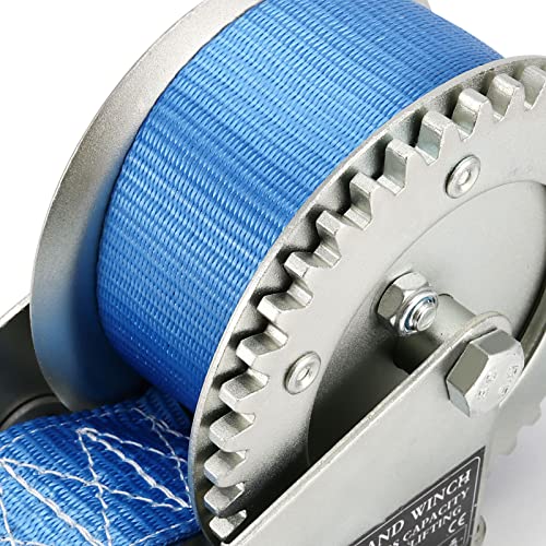 Winche manual JEUIHAU 1200 lbs con correa azul 23 pies miniatura 3