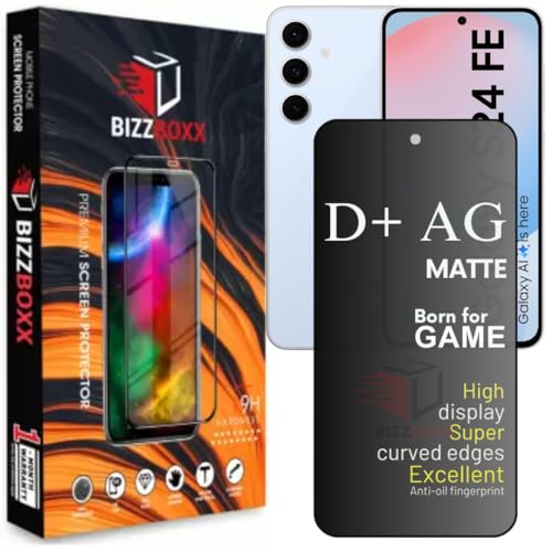 Image of Compatible with Samsung S24 FE 5G D+ AG Matte Tempered Glass Screen Guard Protector Anti-Fingerprint Gaming Special With Camera Cut (For Samsung S24 FE)- Pack of 1