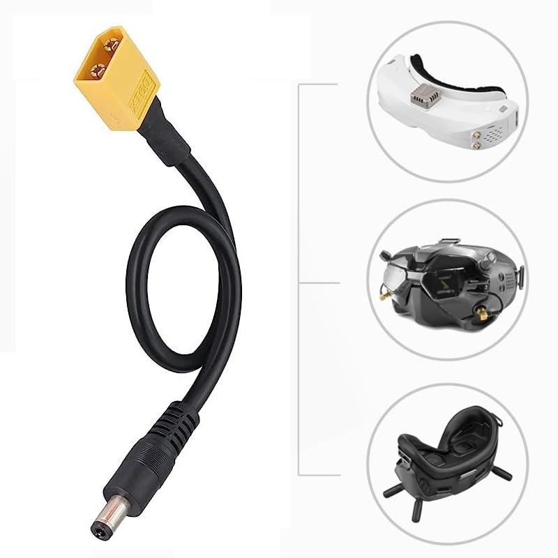 XT60 Male To DC 5.5mm X 2.5mm Male Adapter Cable FPV Lipo Battery