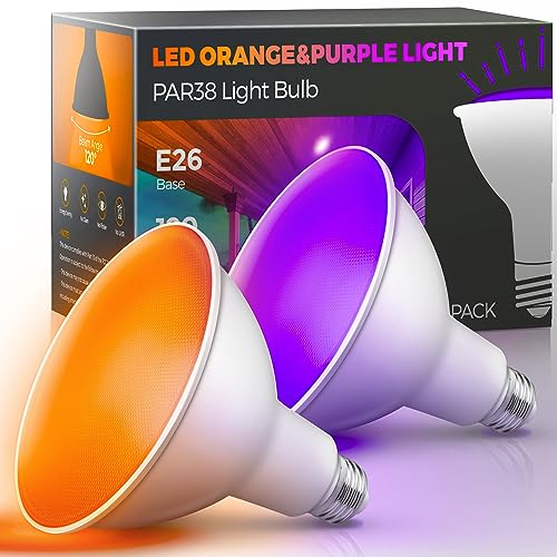 Image of L LOHAS LED Orange Purple Halloween Flood Light Bulbs Outdoor