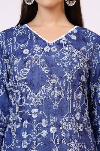 Image of W for Woman Pink Bold Geometric Printed Pure Cotton Straight Kurta