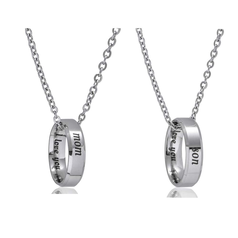 Mom & Son Pendant Necklace Set