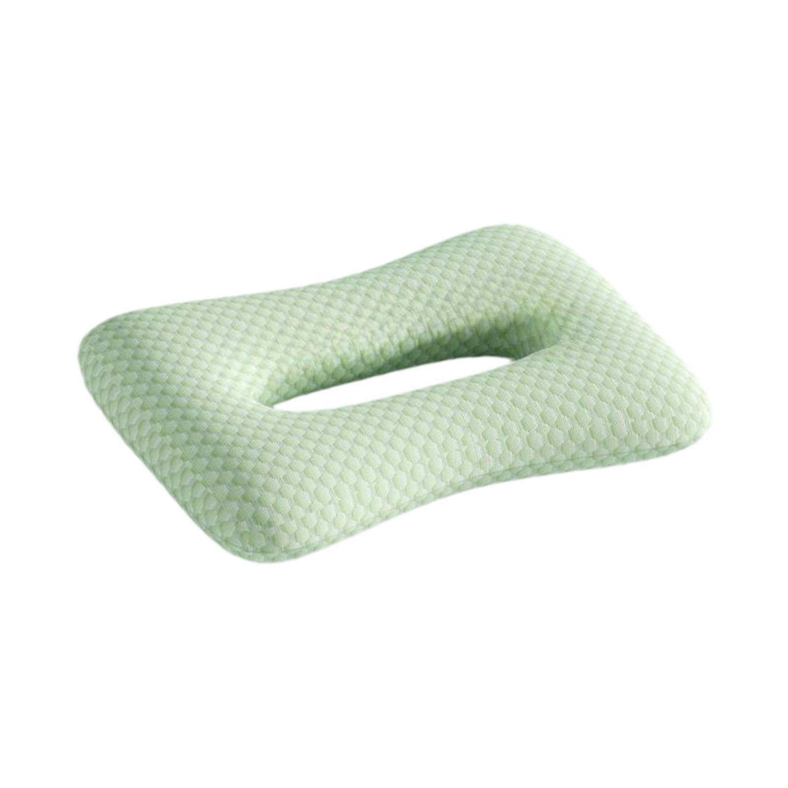 Bothyi Ear Piercing Pillow Ear Guard Pillow with Removable Washable Cover Ergonomic Cushion Side Sleeping Pillow for Couch Traveling, Green