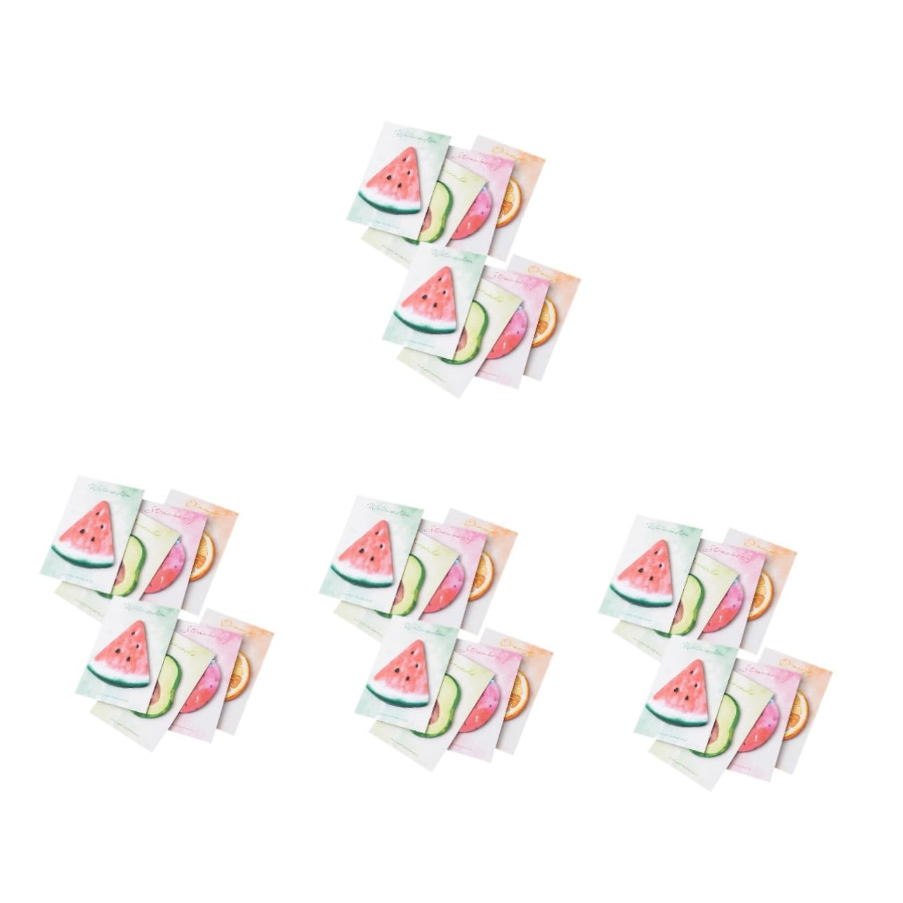 DOITOOL 4 Pezzi Note Adesivi Libri Colorati per Ufficio e Scuola per Ogni Fragola Anguria Avocado