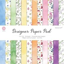 Floral Bloom 12x12 Scrapbooking Cardstock Decorative Paper for Card Making Background Origami Textured Decorative Scrapbook Paper Scrapbook Materials Supplies